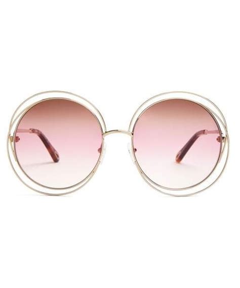 Chloe（クロエ）の「chloé Chloe Carlina Round Frame Sunglasses Womens Pink Multi（）」 Wear