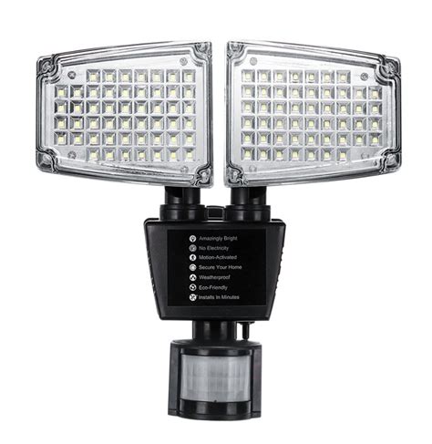 Nbhanyuan lighting led outdoor wall light fixtures with motion sensor exterior wall sconce stainless steel black finish weatherproof 3000k warm amico 3 head led security lights motion outdoor motion sensor light outdoor 40w 3500 lumens 5000k waterproof ip65 etl motion. Solar Powered 100 LED 800LM Motion Sensor Light Adjustable ...