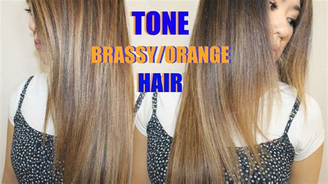 how to tone brassy orange hair at home diy youtube