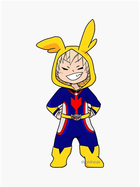 Baby Bakugou In An All Might Onesie Sticker By Dabidraws Redbubble
