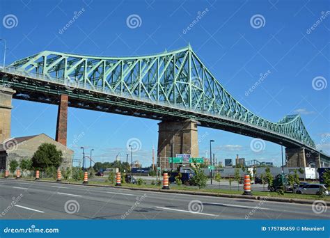 The Jacques Cartier Bridge Is A Steel Truss Cantilever Bridge Editorial