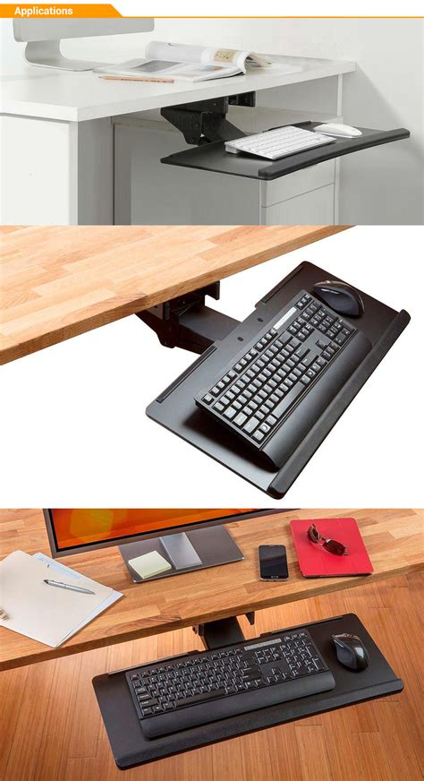 Adjustable Computer Keyboard And Mouse Platform Tray Deluxe Under Table