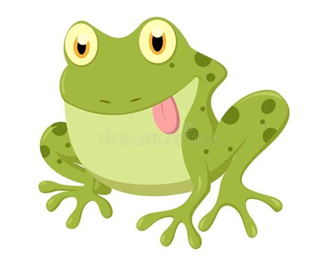 Happy Frog Cartoon Catching Fly Stock Vector
