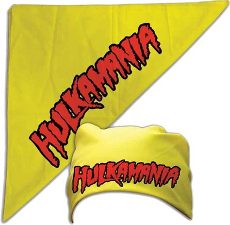 Hulk Hogan Costume Bandana Hulkamania Logo Yellow Clothing