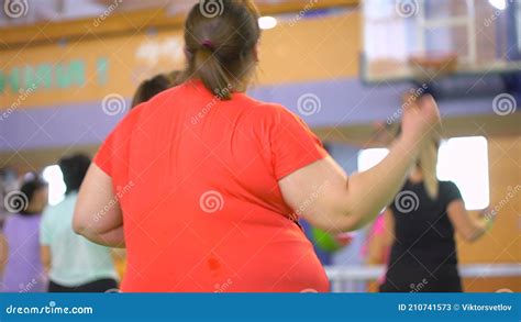 Obese Fat Female Overweight Woman Girl Fitness Working Out Exercising