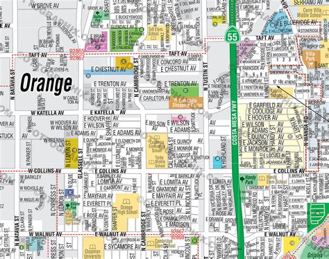 Orange Map City Of Orange Orange County Ca Otto Maps