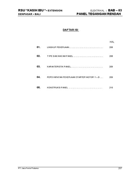 Contoh Rks Elektrikal 03 Panel Tegangan Menengah Pdf Pdf