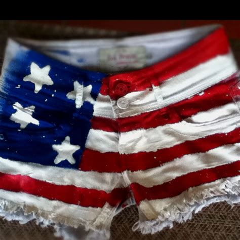 Diy Usa Flag Short Fourth Of July Outfit So Excited For Next Year Why Couldn T I Have Found