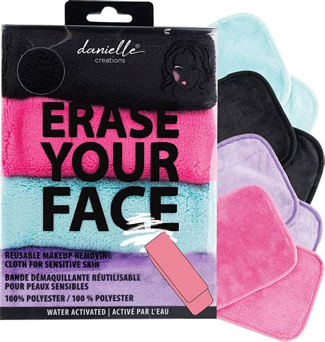 Danielle Creations Erase Your Face Eco Friendly Reusable Make Up Remover Cloths Multipack Box