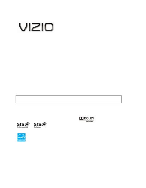 User Manual Vizio E260mv English 49 Pages