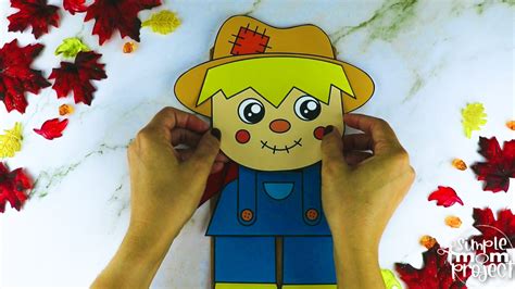 Printable Scarecrow Paper Bag Puppet Template Simple Mom Project