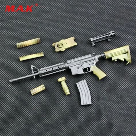 1 6 Scale Wwii Camouflage M4a1 Submachine Gun Weapon Model Diy Assemble Toy For 12 Action