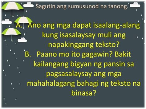 Pagsagot Sa Tanong Na Bakit At Paano Ppt