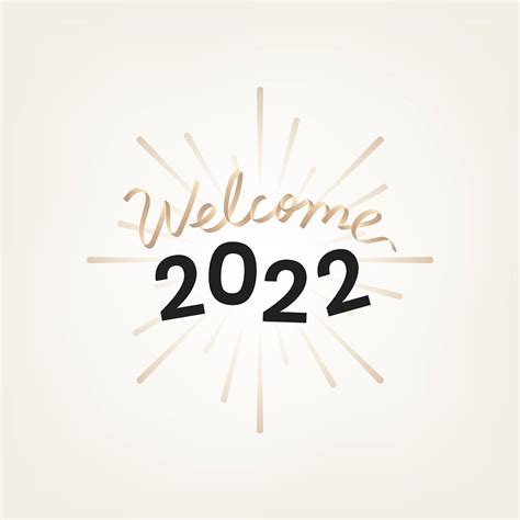 2022 Gold Welcome New Year Free Vector Rawpixel