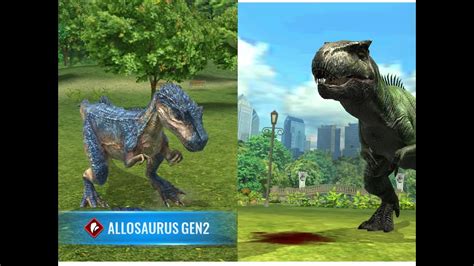 Allosaurus Gen 2 Vs Tarbosaurus Ii Jurassic World Alive Ii Dinosaurs