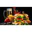 Fast Food Junk Hamburger Sandwich Beer Finger Wallpaper 