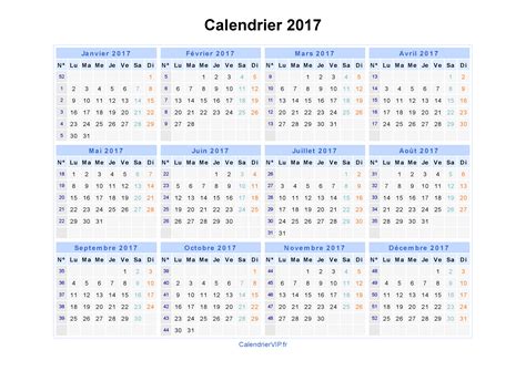 Calendrier 2017 Semaine Paire Young Planneur