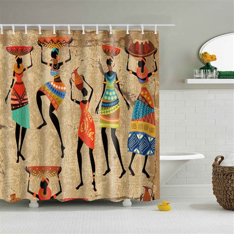 Drop Shipping Vintage Tribal African Shower Curtain Waterproof Bathroom