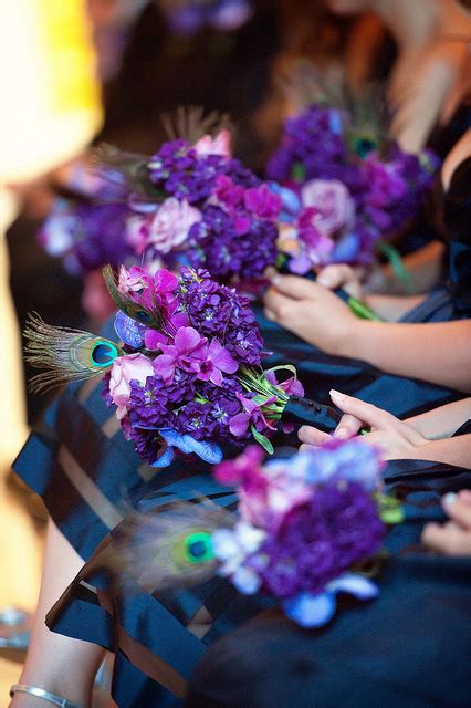 17 piece package silk flower wedding bridal bouquets sets purple silver white. Navy Blue, Plum, and Silver/Diamond/Platinum
