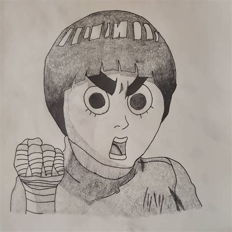 My First Drawing Rock Lee From Naruto Animeart