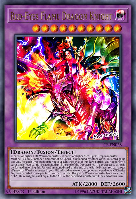 Yu Gi Oh Dragon Knight Dragon Eye Fire Warrior Custom Yugioh Cards