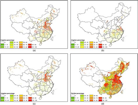 Irrigated And Rainfed Areas In China In 2000 A Irrigated Area In