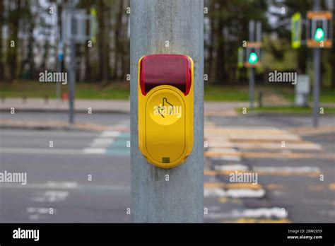 Traffic Light Button At A Pedestrian Crossing Stock Photo Alamy