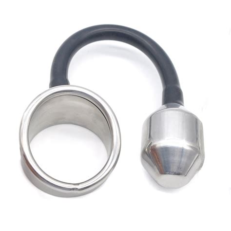 Stainless Steel Cock Penis Ring With Anal Plug Metal Penis Extension