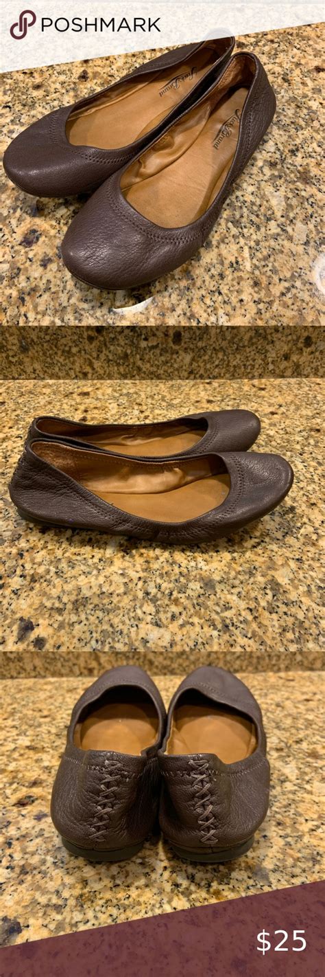Lucky Brand Emmie Brown Leather Ballet Flats 65 Very Good Gently Used