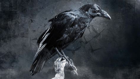 Desktop Wallpaper Raven Crow Bird Art Hd Image