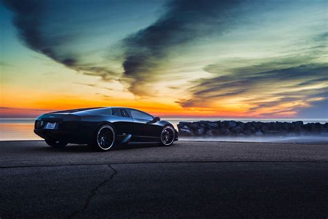 Wallpaper Lamborghini Murcielago Lp640 4 V12 Sunset Side View