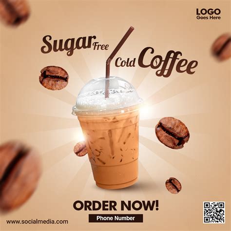 Sugar Free Cold Coffee Poster On Behance