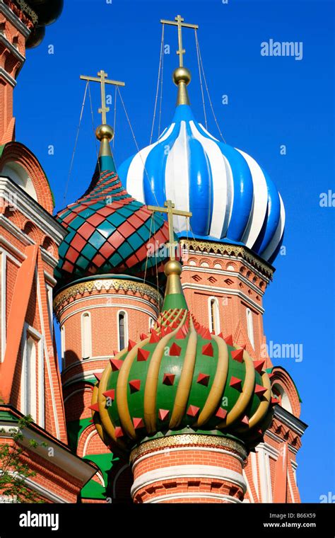 Onion Domes Of The Saint Basil S Cathedral At The Red Square In Moscow