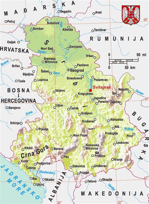 Karta Srbije Svilajnac Paklenica Mapa