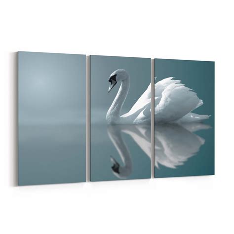 Swan Canvas Print Swan Wall Art Canvas Multiple Sizes Wrapped Etsy