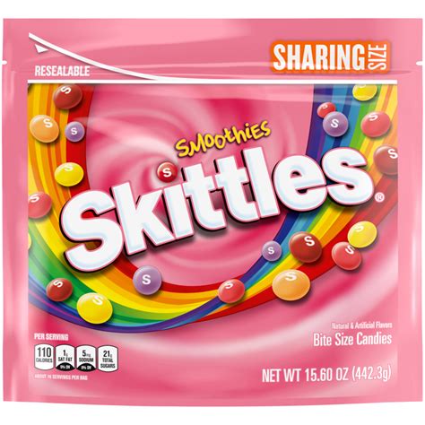 Skittles Smoothies Candy Sharing Size Bag 156 Oz Skittles