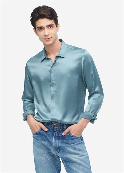 Classic Long Sleeve Silk Shirt For Men Silk Shirt Men Mens Shirts