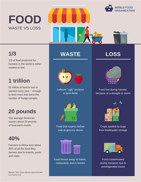 Food Waste Vs Loss Comparison Infographic Venngage