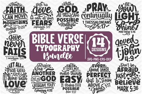 Bible Verses Typography Svg Bundle Graphic By Craftart Creative Fabrica