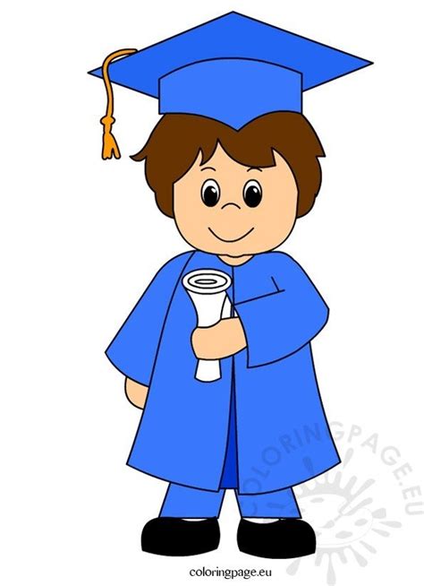 Child Graduation Clip Art Coloring Page