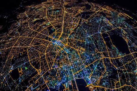 Cities From The Air By Night In Pictures Aerial Photograph Aerial