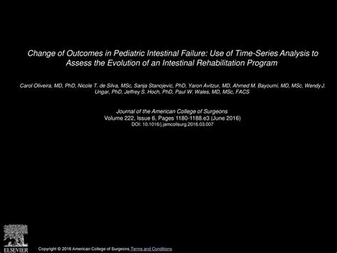 Change Of Outcomes In Pediatric Intestinal Failure Use Of Time Series