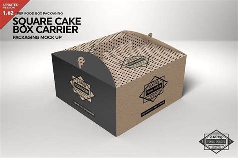 Printable Square Cake Box Template Free Mockups