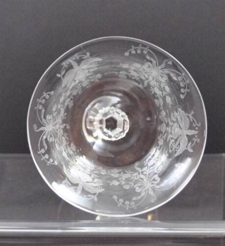 vintage heisey orchid etch clear crystal stemware goblet wine low sherbet 4 y18 ebay