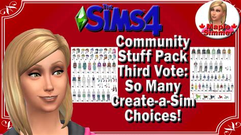 the sims 4 community stuff pack third vote so many create a sim choices youtube
