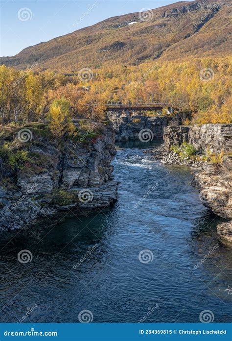 Autum Abisko Canyon River Abiskojakka National Park Norrbottens