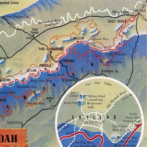 Shenandoah National Park Map 1947 Muir Way