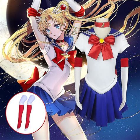 Anime Sailor Moon Cosplay Kostym Tsukino Usagi Uniform Dress Outfits