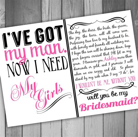 Will You Be My Bridesmaid Invitation Printable By Claceydesign