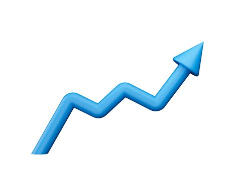 Round Growth Arrow Up Blue Shiny 3d Graphs 3d Illustration Isolated